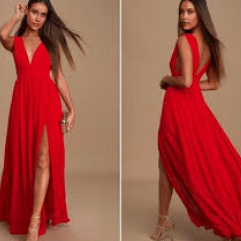 Lulu's Vibrant Red Maxi Dress - Picture 8 of 8